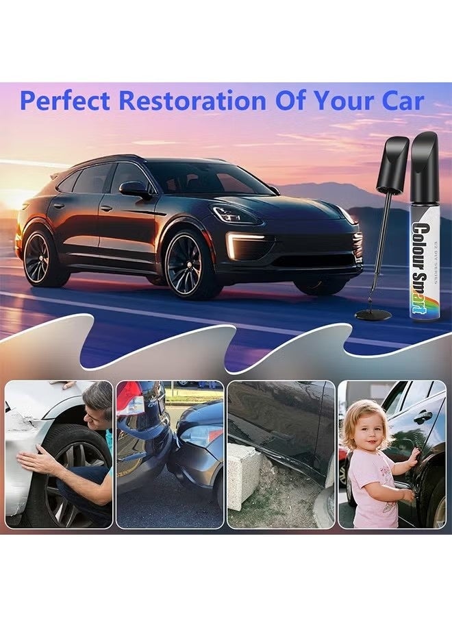 2 قطعة مزيل خدوش السيارة، قلم إصلاح خدوش طلاء السيارة، قلم مزيل خدوش السيارة، ملحقات السيارة، قلم طلاء لإصلاح الخدوش، طلاء السيارات (أسود) - Image 2